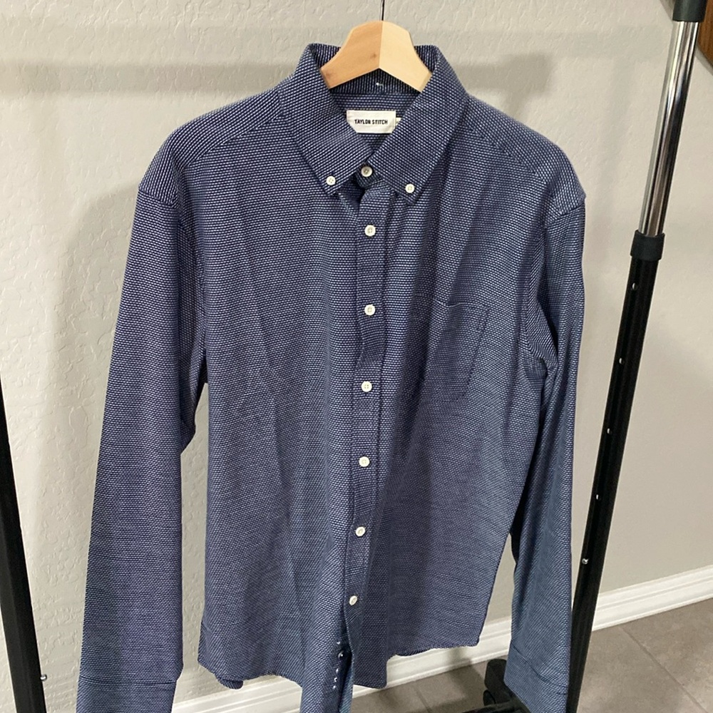 Taylor Stitch Blue (with white stitching) Long-Sleeve Button Down Shirt